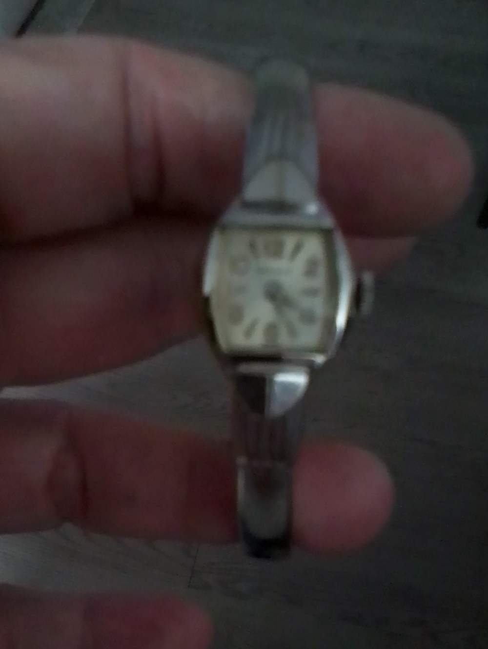 Vintage Art Deco Benrus 10k RGF Swiss "Embraceable" 1950's Silver Bangle Watch